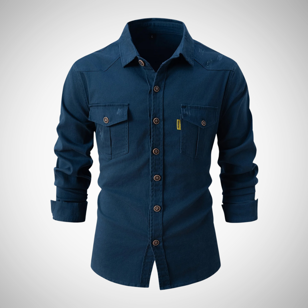 Nash Casual Long Sleeves Shirt with Chest Pockets and Button Closure | Perfect for Casual Days for Men