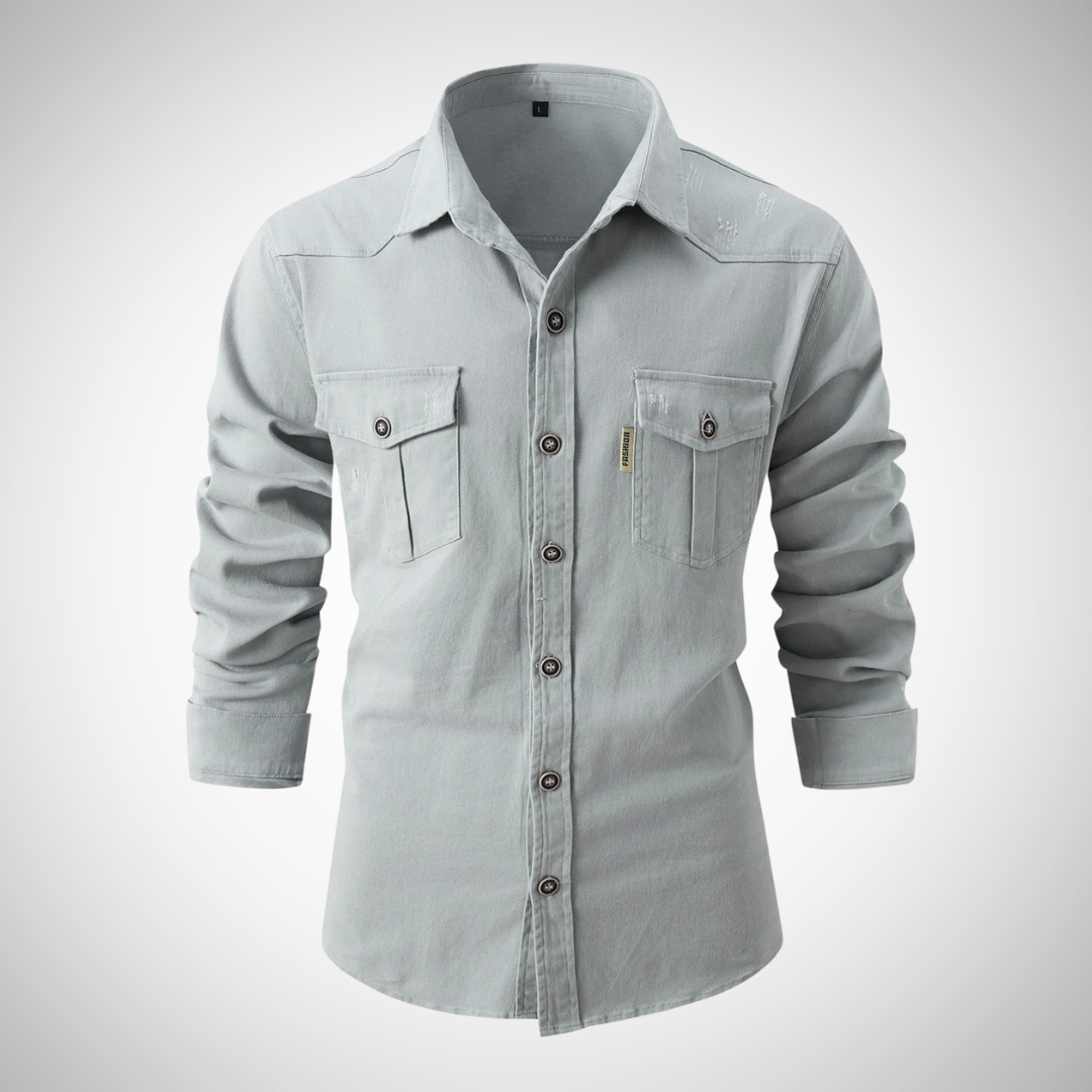 Nash Casual Long Sleeves Shirt with Chest Pockets and Button Closure | Perfect for Casual Days for Men