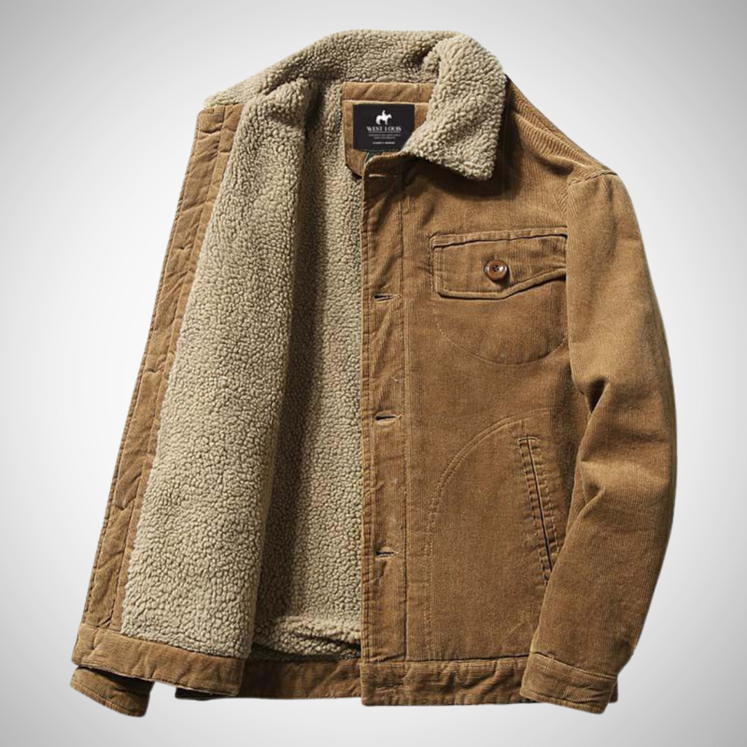 Veste Kyle Smart en velours côtelé avec doublure polaire pour homme - Prête pour le printemps