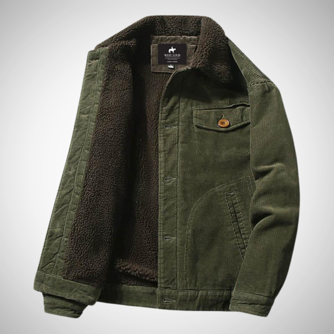 Veste Kyle Smart en velours côtelé avec doublure polaire pour homme - Prête pour le printemps