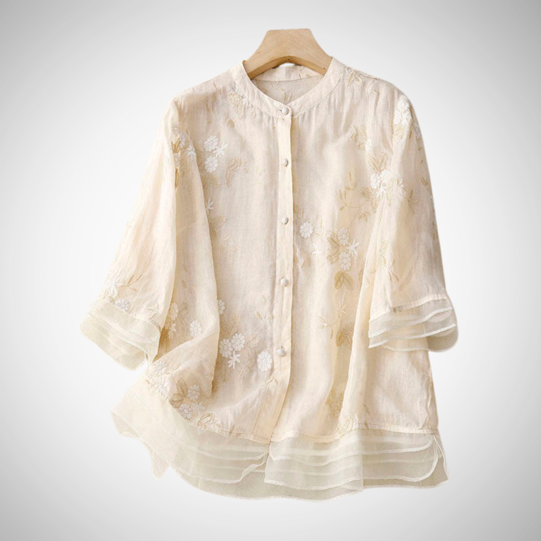Phoebe Embroidered Cotton Shirt for Women