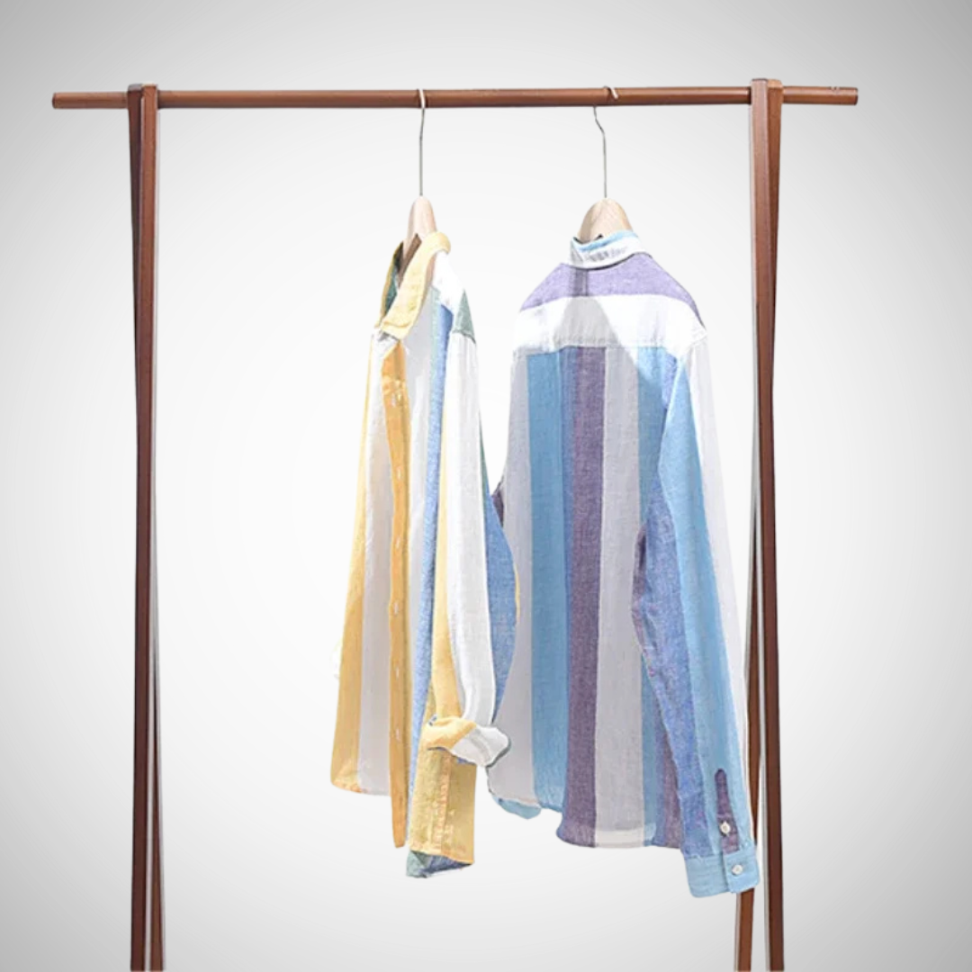 Chemise boutonnée en lin à rayures Wally pour homme