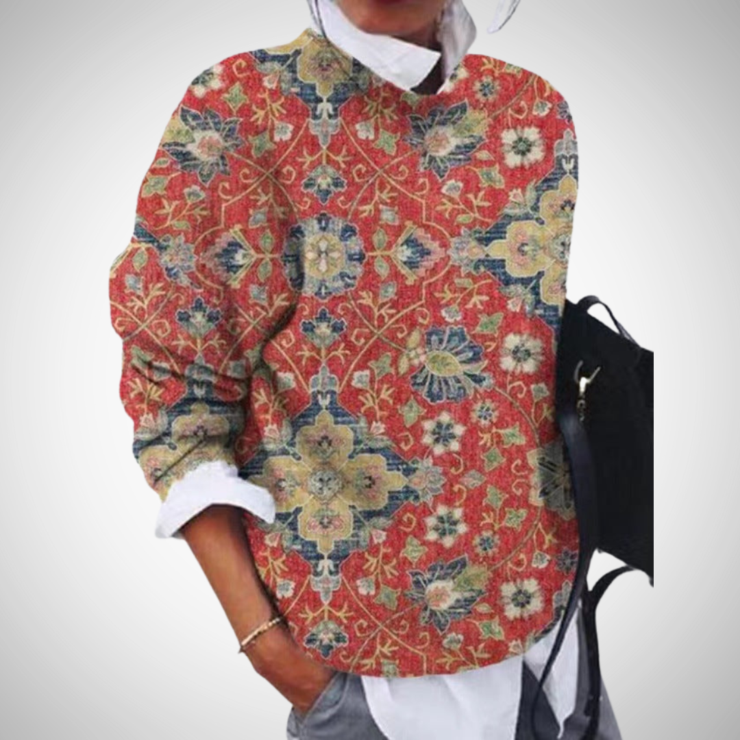 Beatrice Floral Printed Loose Blouse for Women