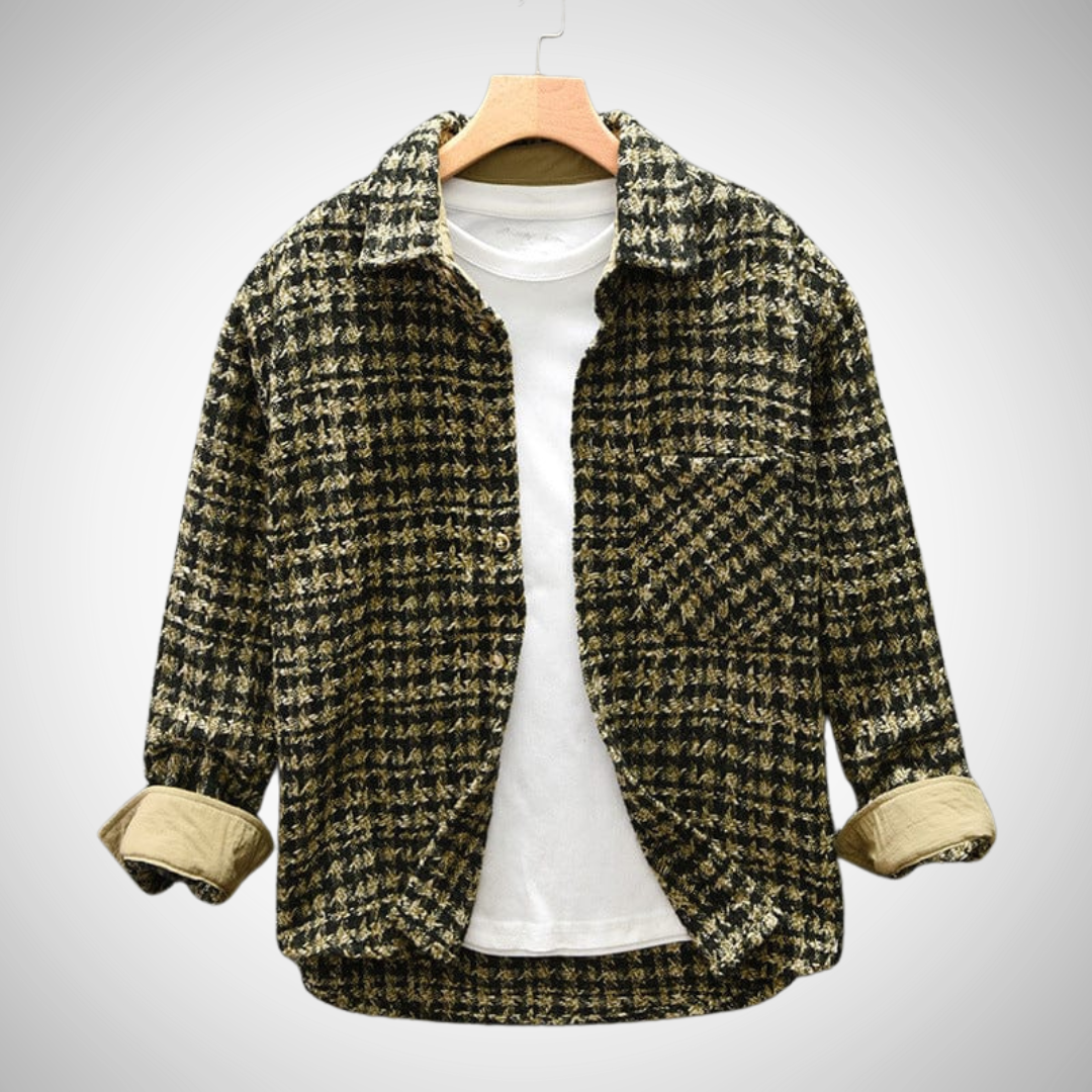 Charlie Tweed Button Up Timeless Over Shirt for Men