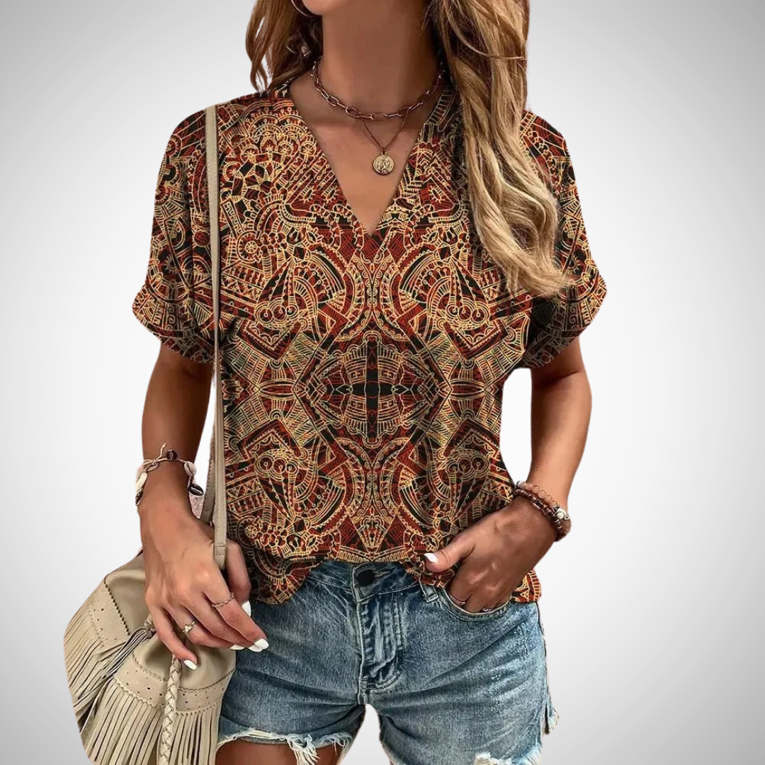 Patricia Bohemian V-Neck Top for Women