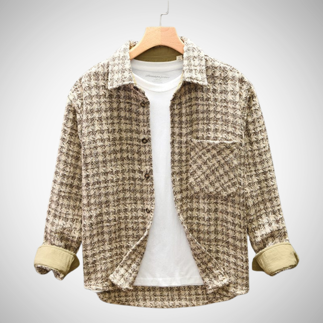 Charlie Tweed Button Up Timeless Over Shirt for Men