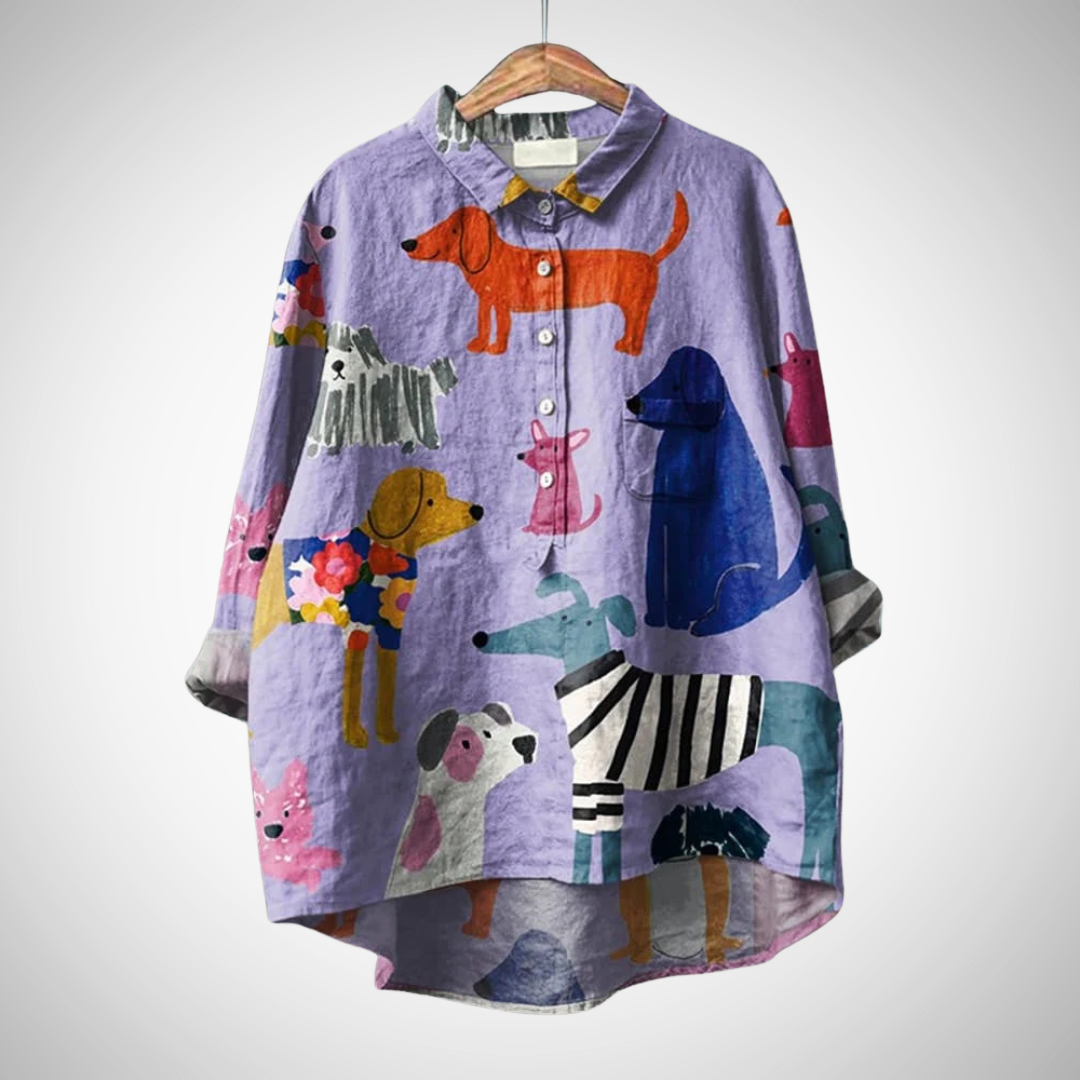 Dariana Trendy Fashionable Print Art Shirt for Women