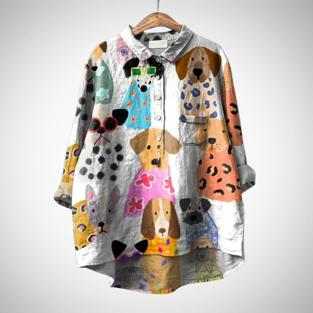 Dariana Trendy Fashionable Print Art Shirt for Women