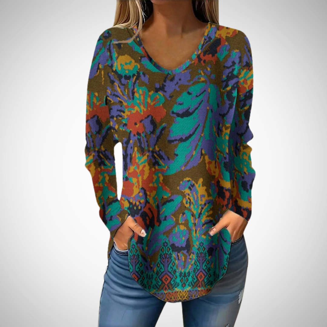 Genevieve Casual Vintage Top for Women