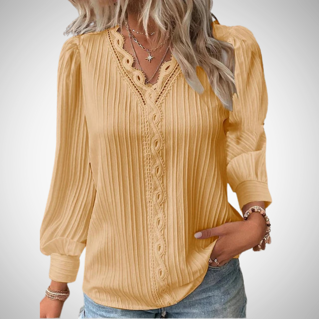 Fatima Lace Pleated Blouse for Women