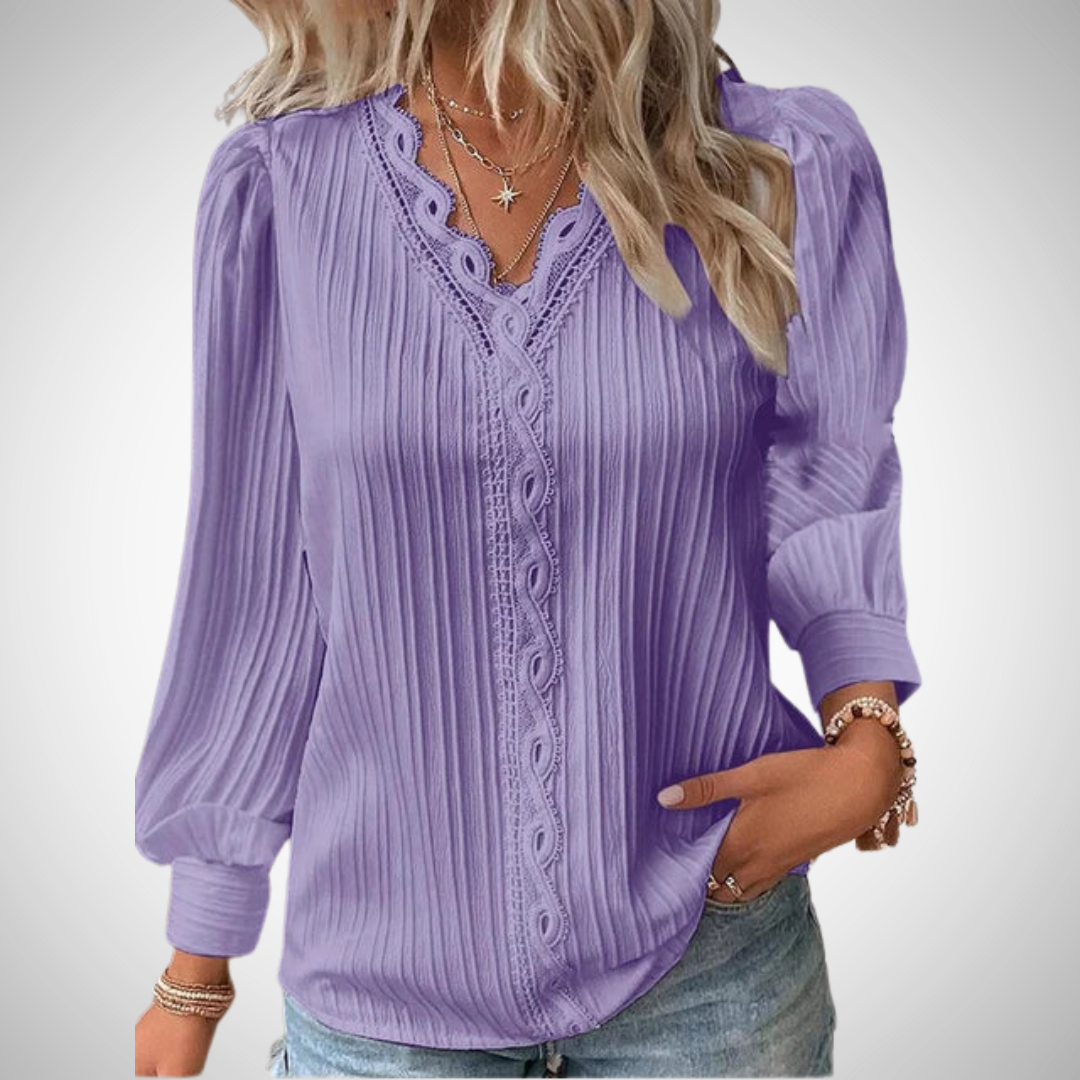 Fatima Lace Pleated Blouse for Women