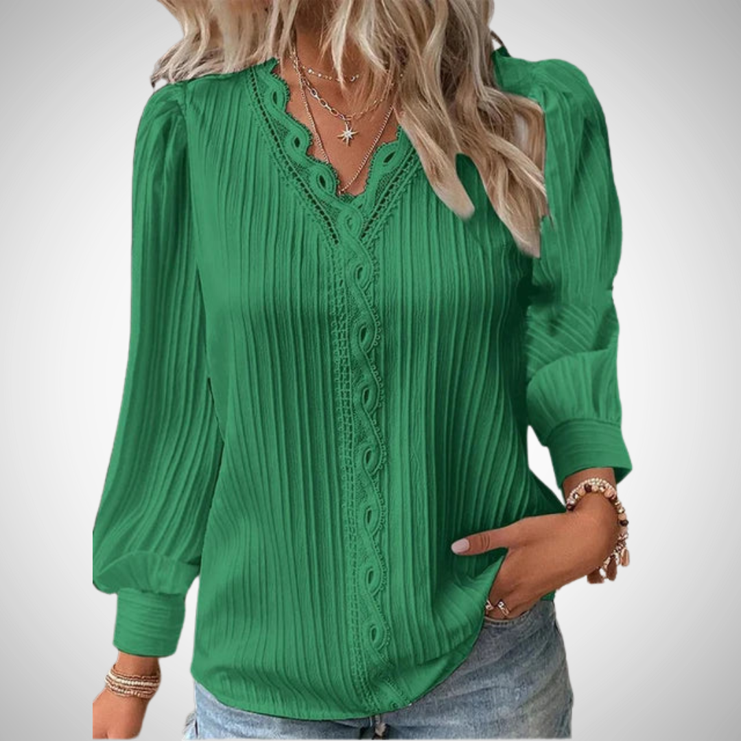 Fatima Lace Pleated Blouse for Women