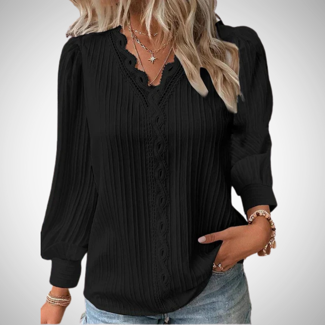 Fatima Lace Pleated Blouse for Women