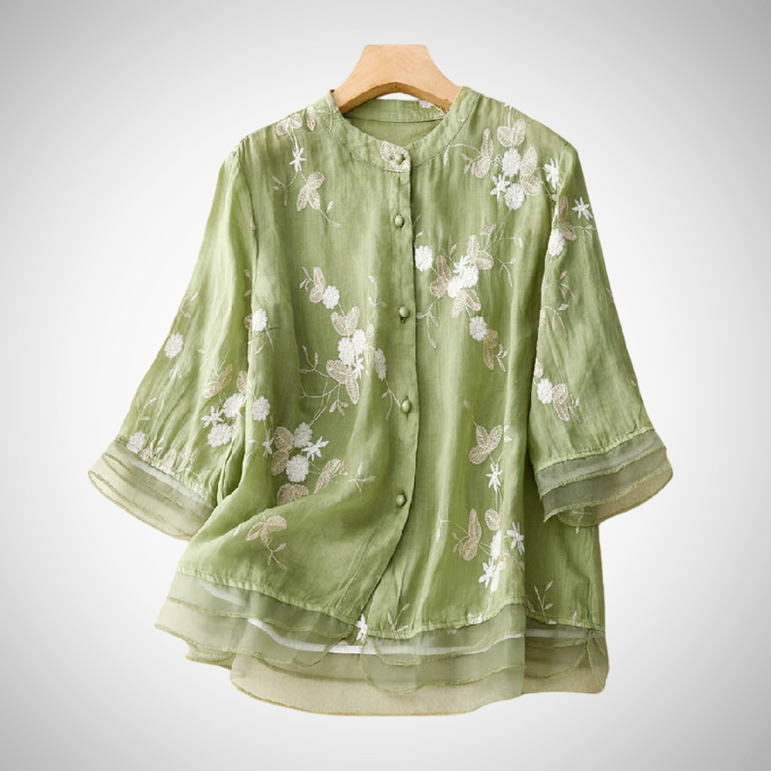 Phoebe Embroidered Cotton Shirt for Women