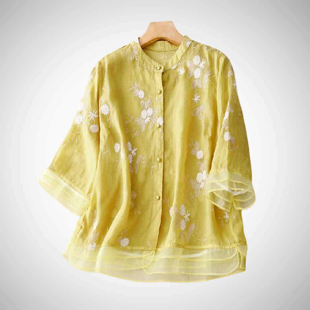 Phoebe Embroidered Cotton Shirt for Women