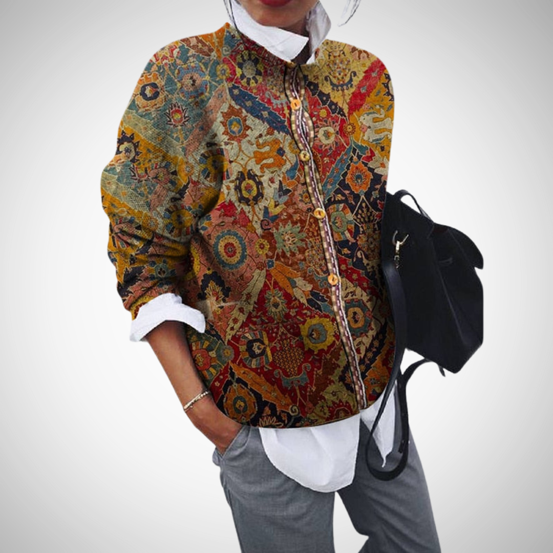 Natasha Geometric Print Long-Sleeve Top for Women