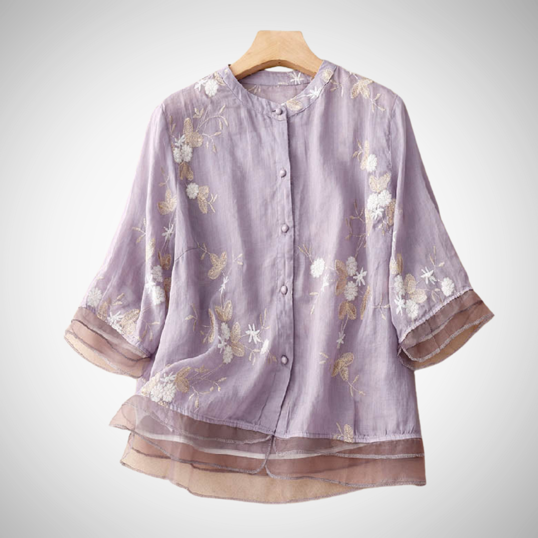 Phoebe Embroidered Cotton Shirt for Women