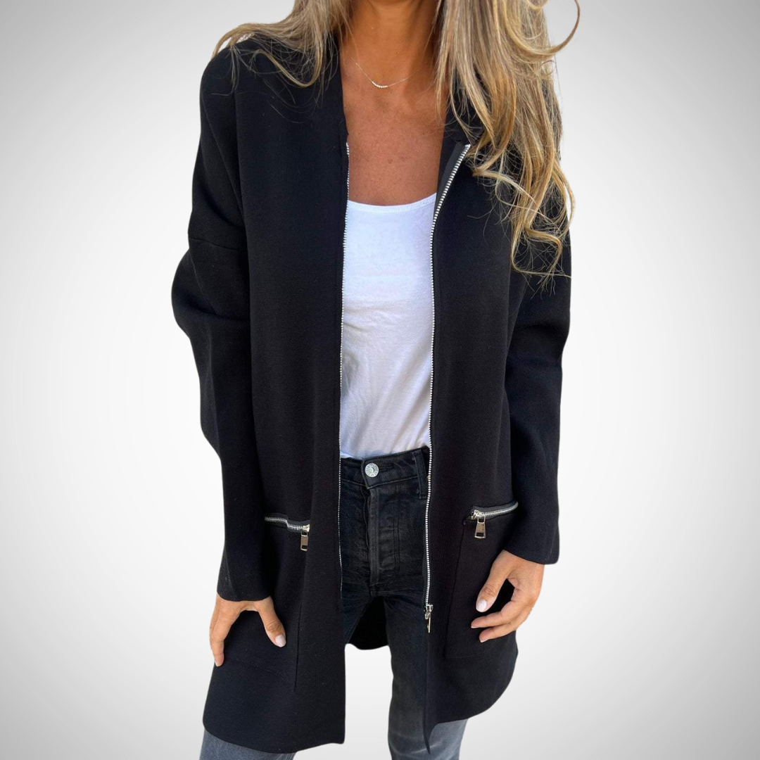 Cardigan long à capuche Harriet pour femme