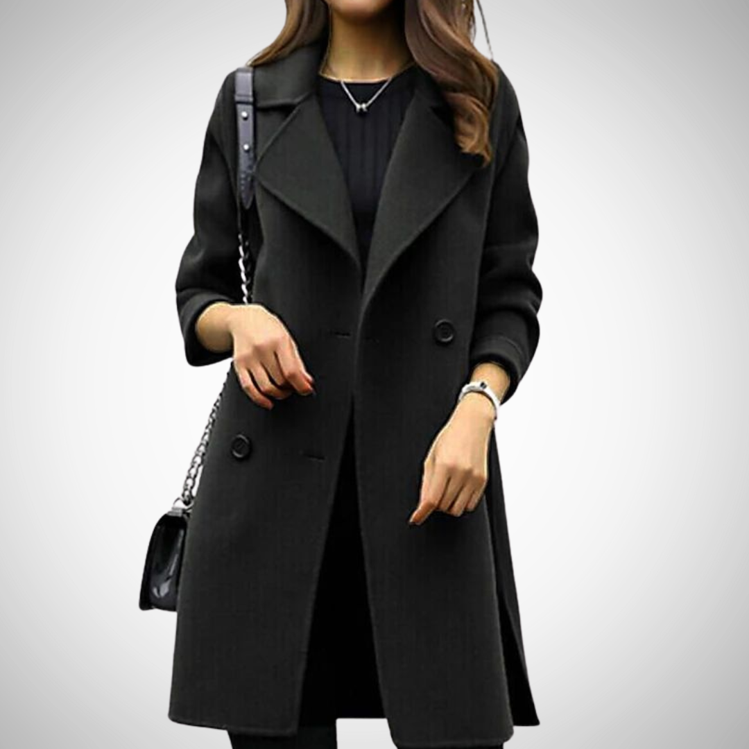 Elegance Double-Breasted Coat for Women
