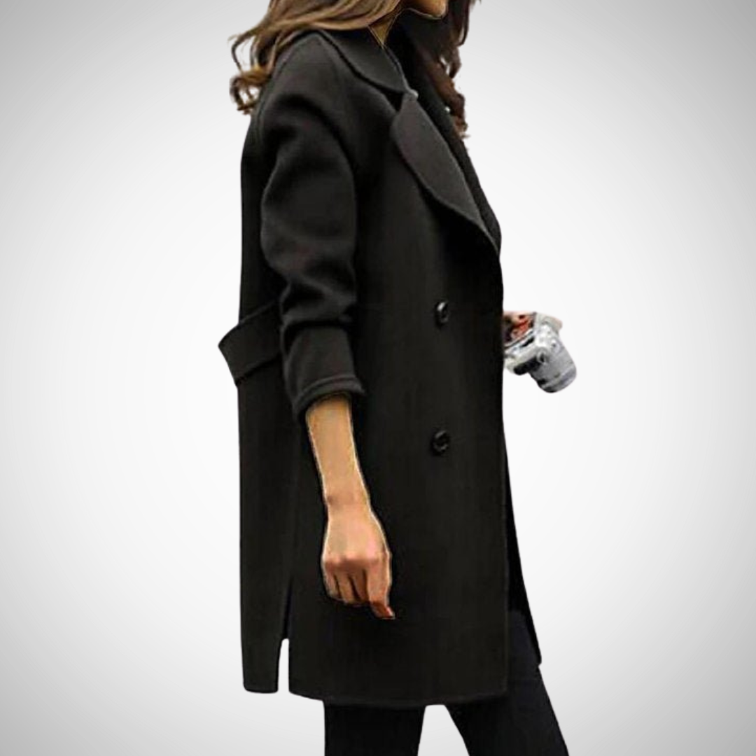 Elegance Double-Breasted Coat for Women