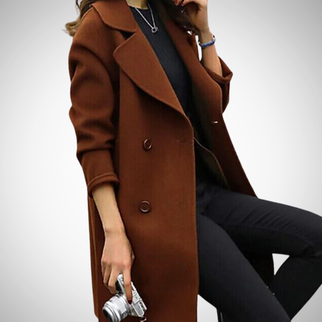 Elegance Double-Breasted Coat for Women