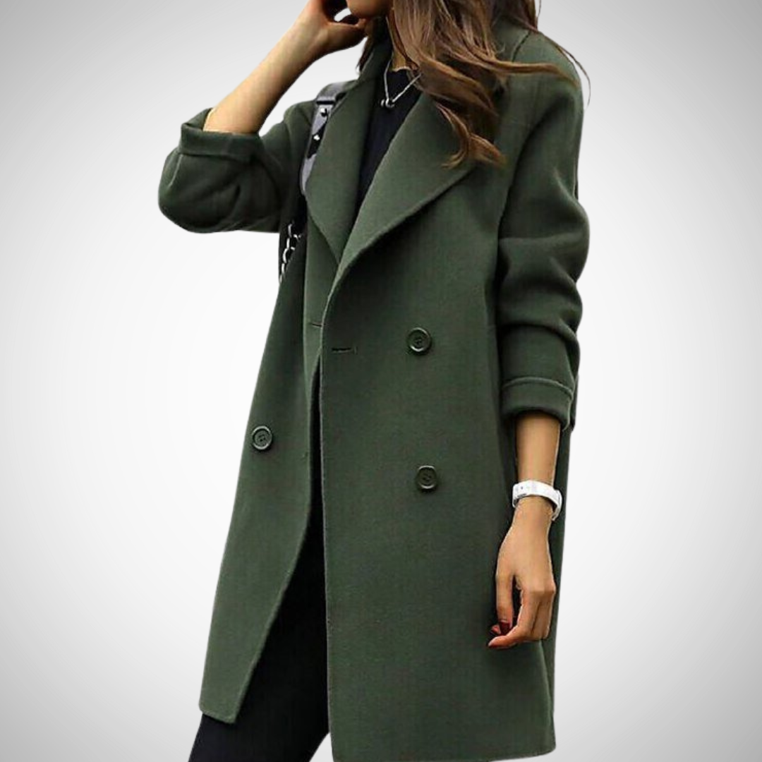 Elegance Double-Breasted Coat for Women