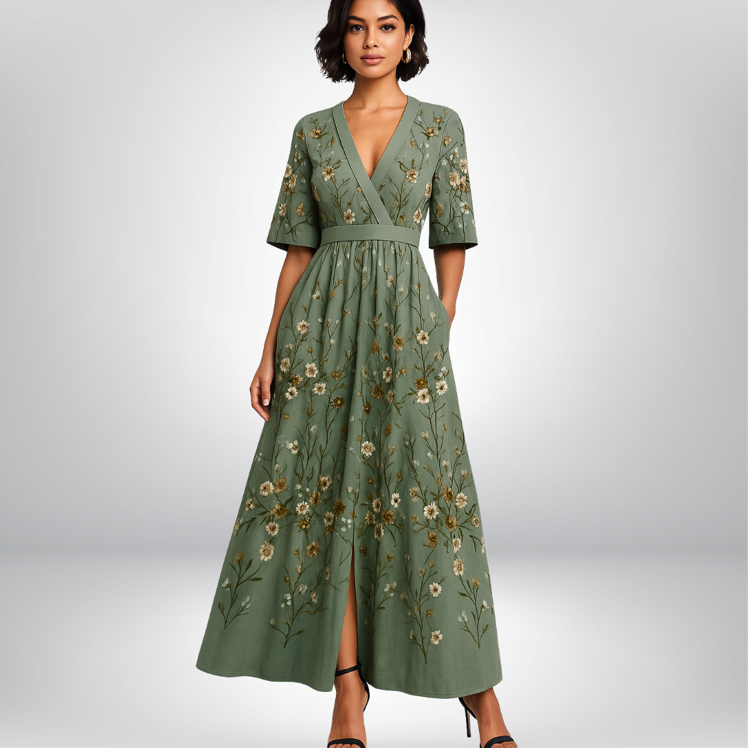 Sapphire Elegant Floral Wrap Dress for Women