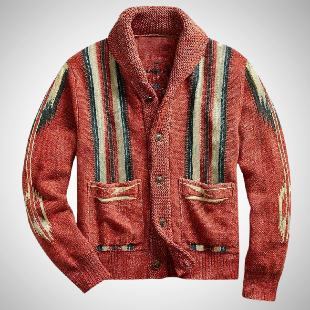 Cardigan décontracté en jacquard pour homme