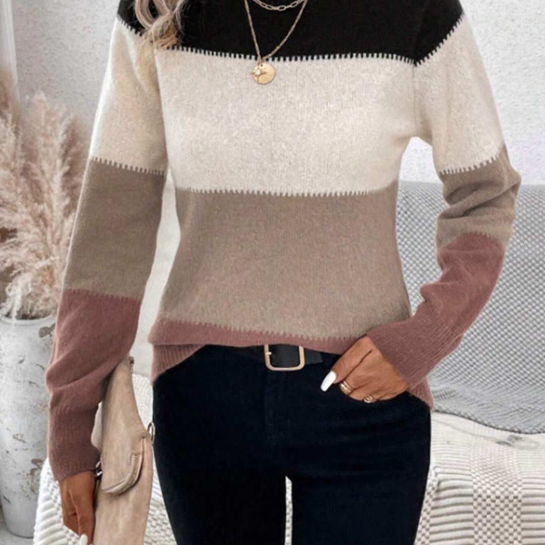 Saline Contrast Sweater for Women