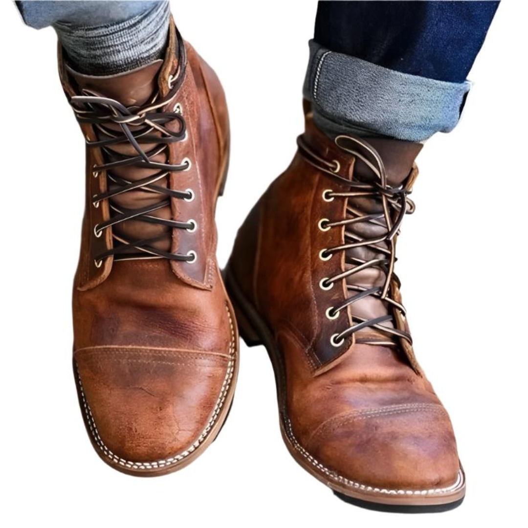 Elliot Lace-up Faux Leather Boots for Men