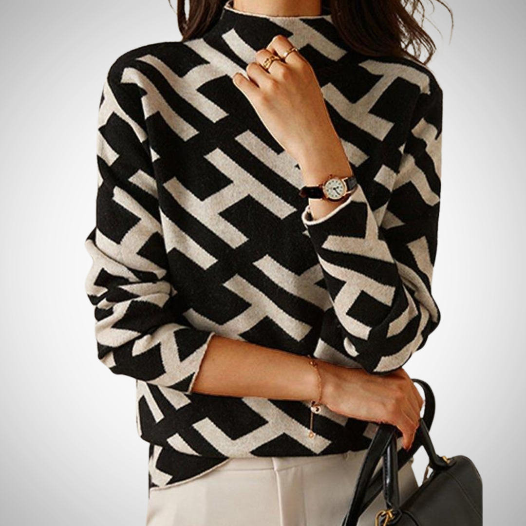 Pull géométrique élégant Isabella pour femme