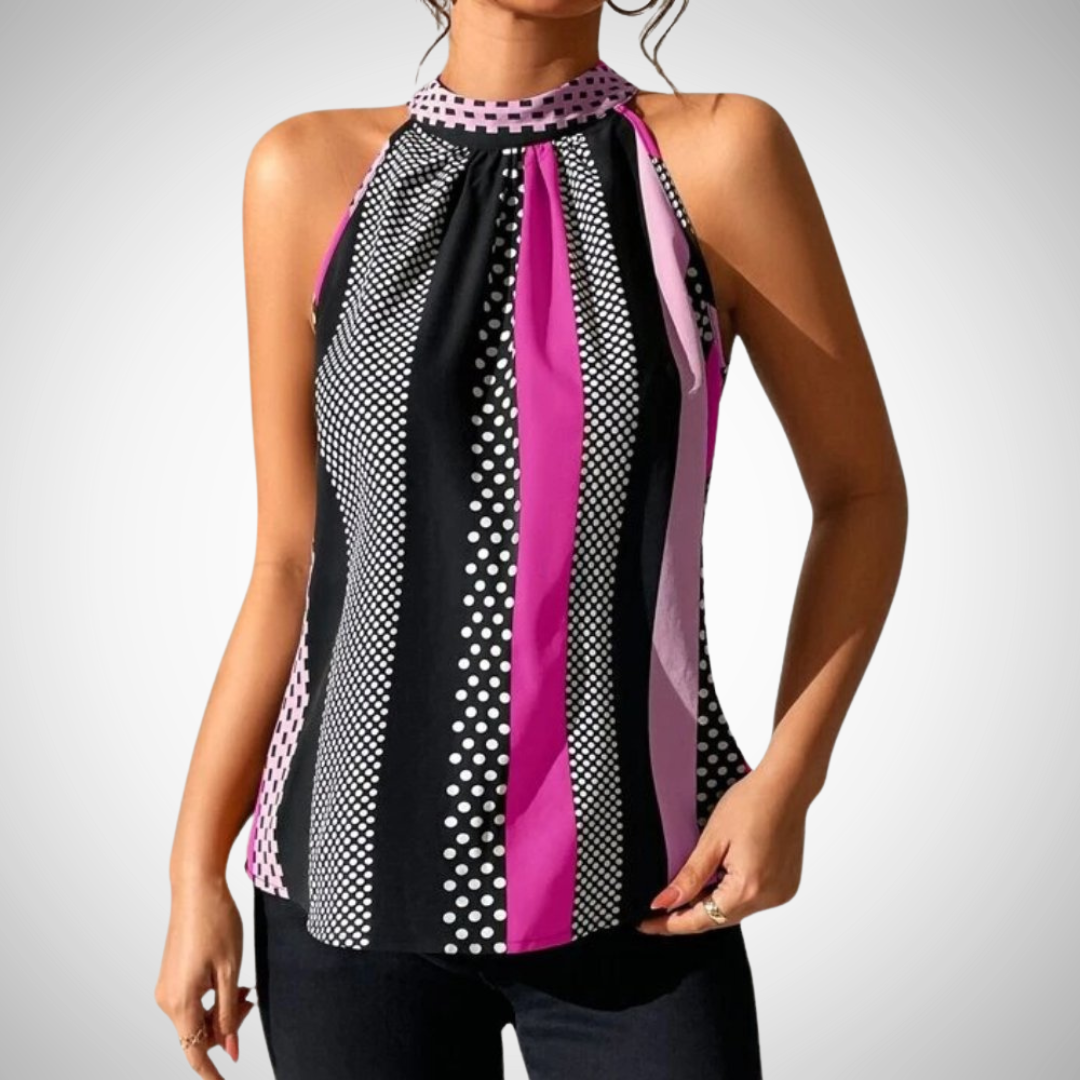 Fabiola Patterned Halter Neck Top for Women