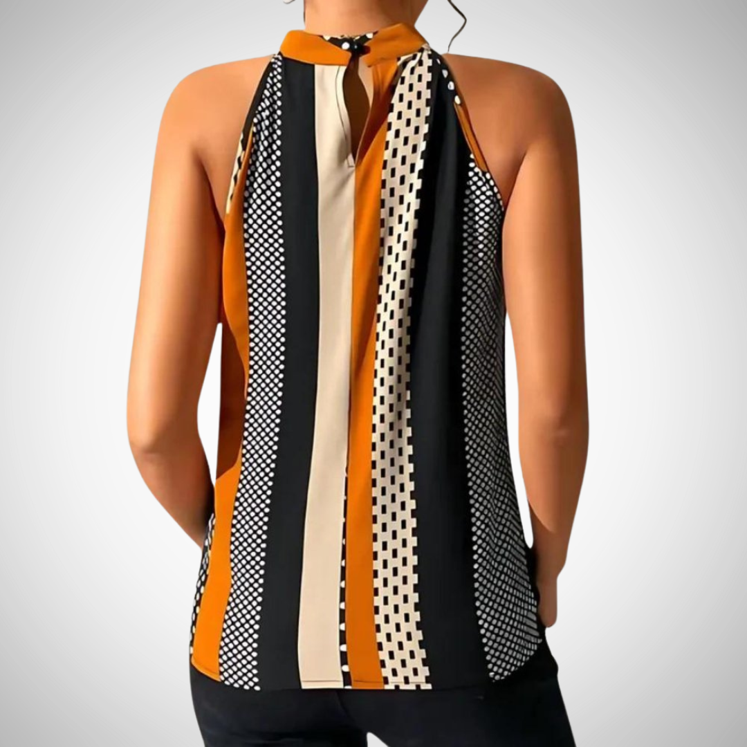 Fabiola Patterned Halter Neck Top for Women