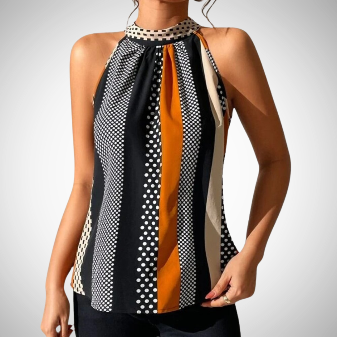 Fabiola Patterned Halter Neck Top for Women