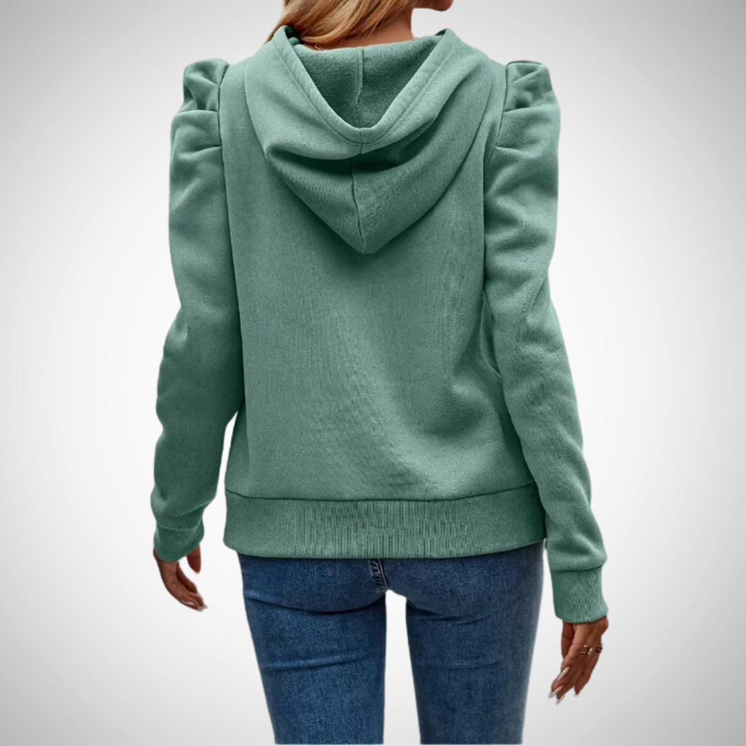 Johanna Puff Sleeve Cotton Hoodie for Women