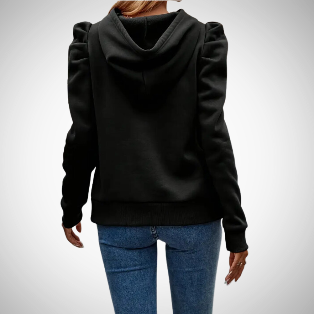 Johanna Puff Sleeve Cotton Hoodie for Women
