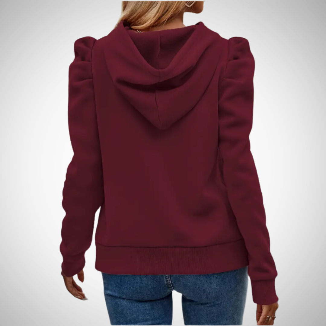Johanna Puff Sleeve Cotton Hoodie for Women