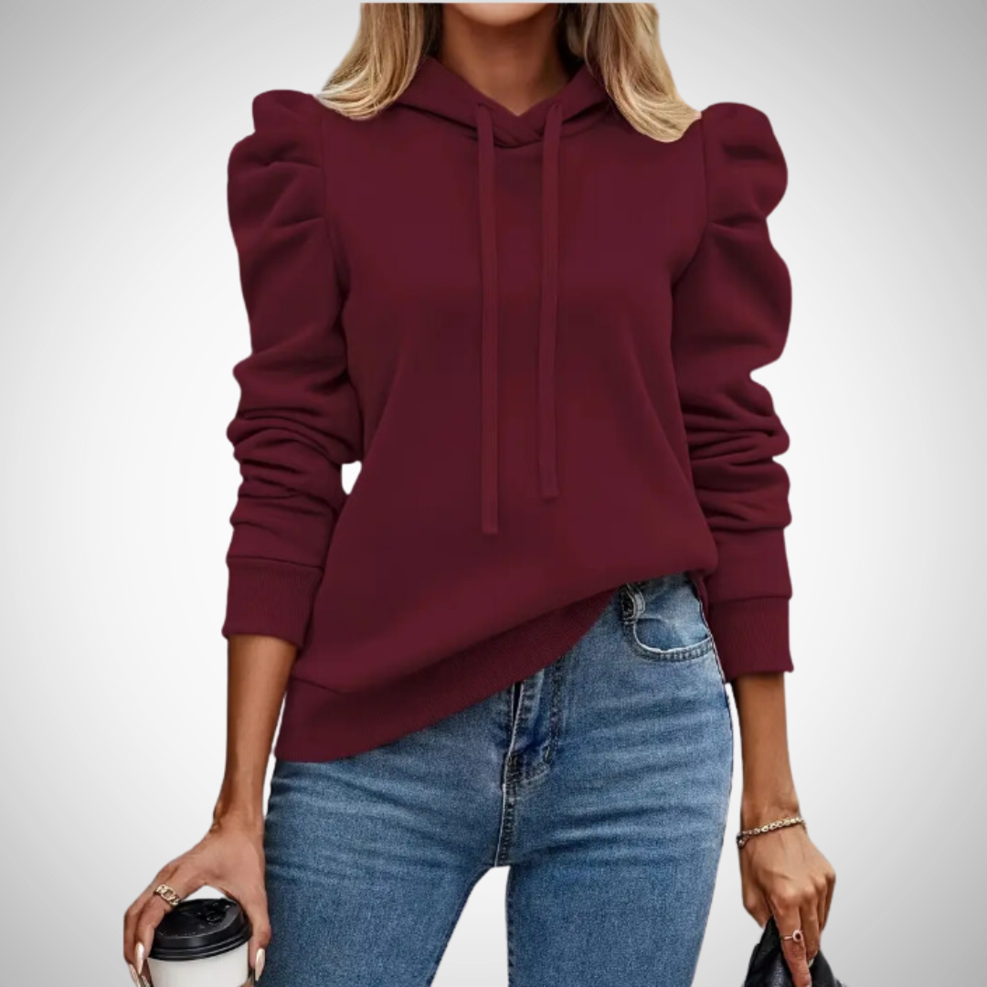 Johanna Puff Sleeve Cotton Hoodie for Women