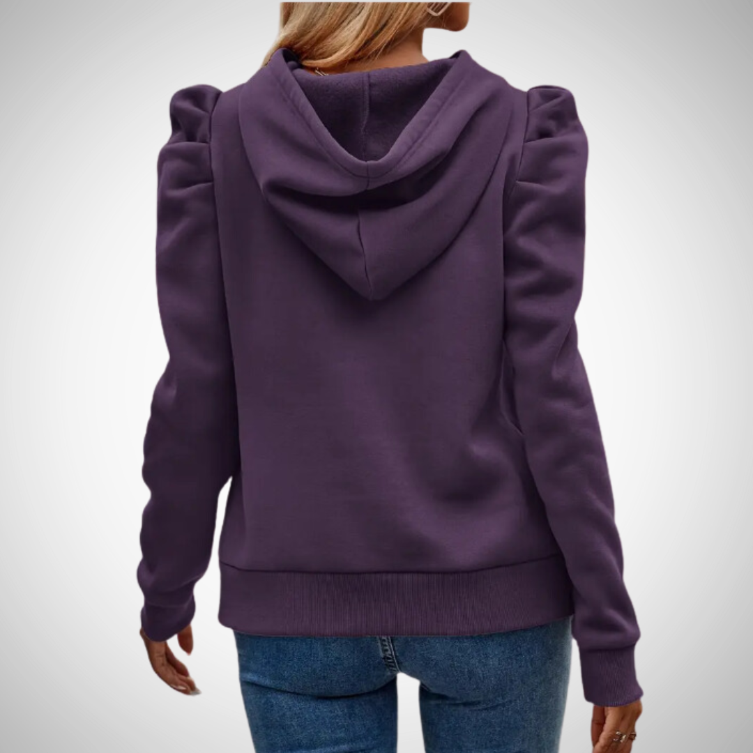 Johanna Puff Sleeve Cotton Hoodie for Women