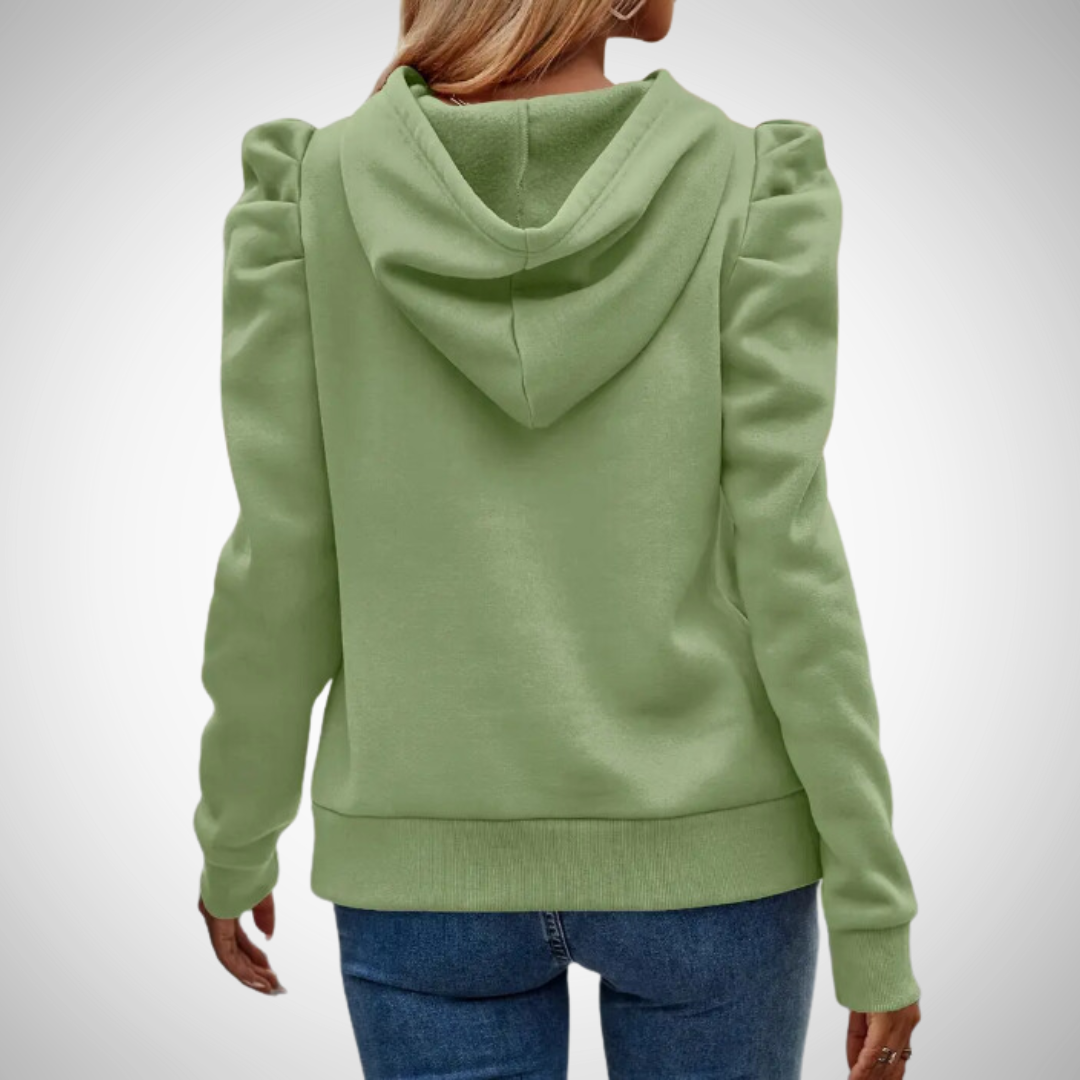 Johanna Puff Sleeve Cotton Hoodie for Women