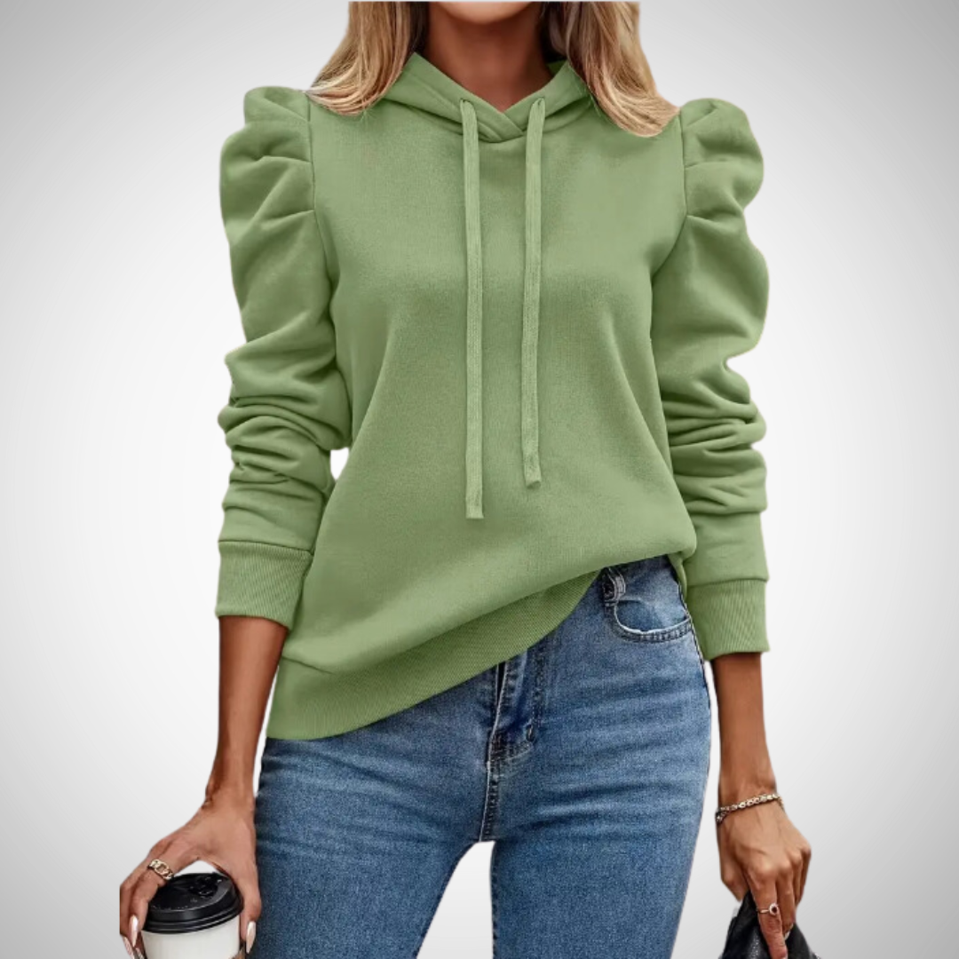 Johanna Puff Sleeve Cotton Hoodie for Women