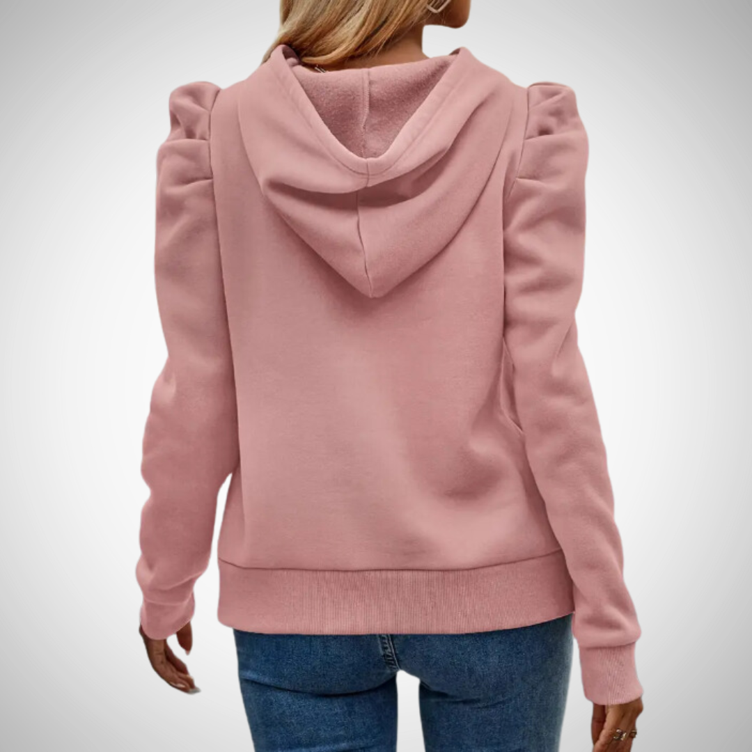 Johanna Puff Sleeve Cotton Hoodie for Women
