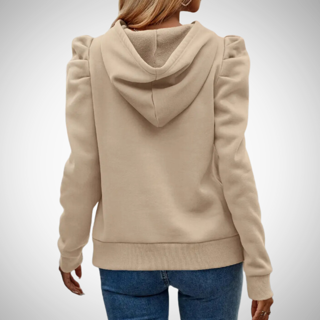Johanna Puff Sleeve Cotton Hoodie for Women
