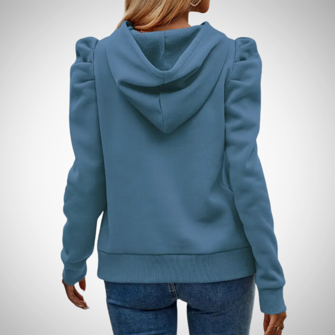 Johanna Puff Sleeve Cotton Hoodie for Women