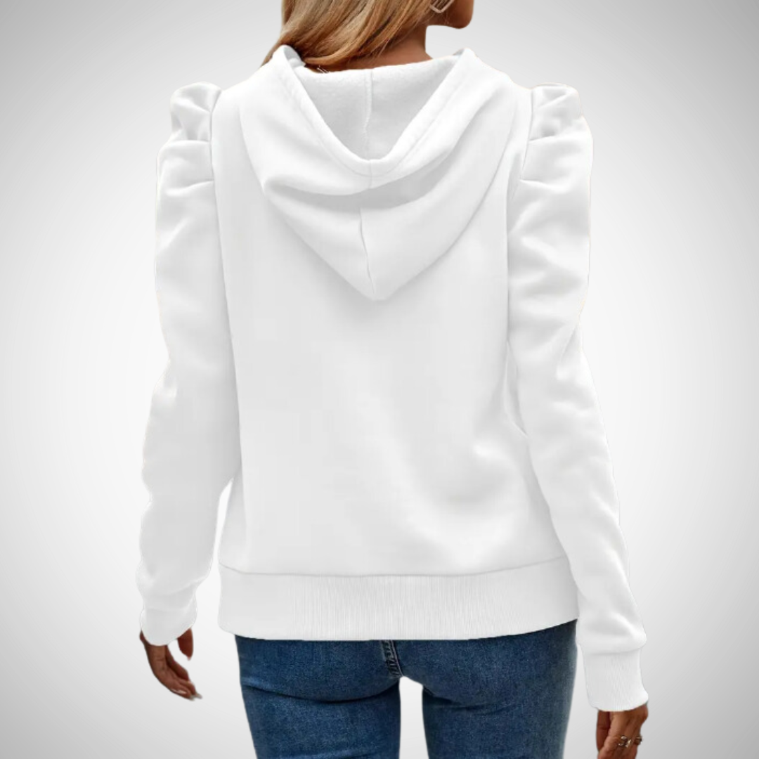 Johanna Puff Sleeve Cotton Hoodie for Women