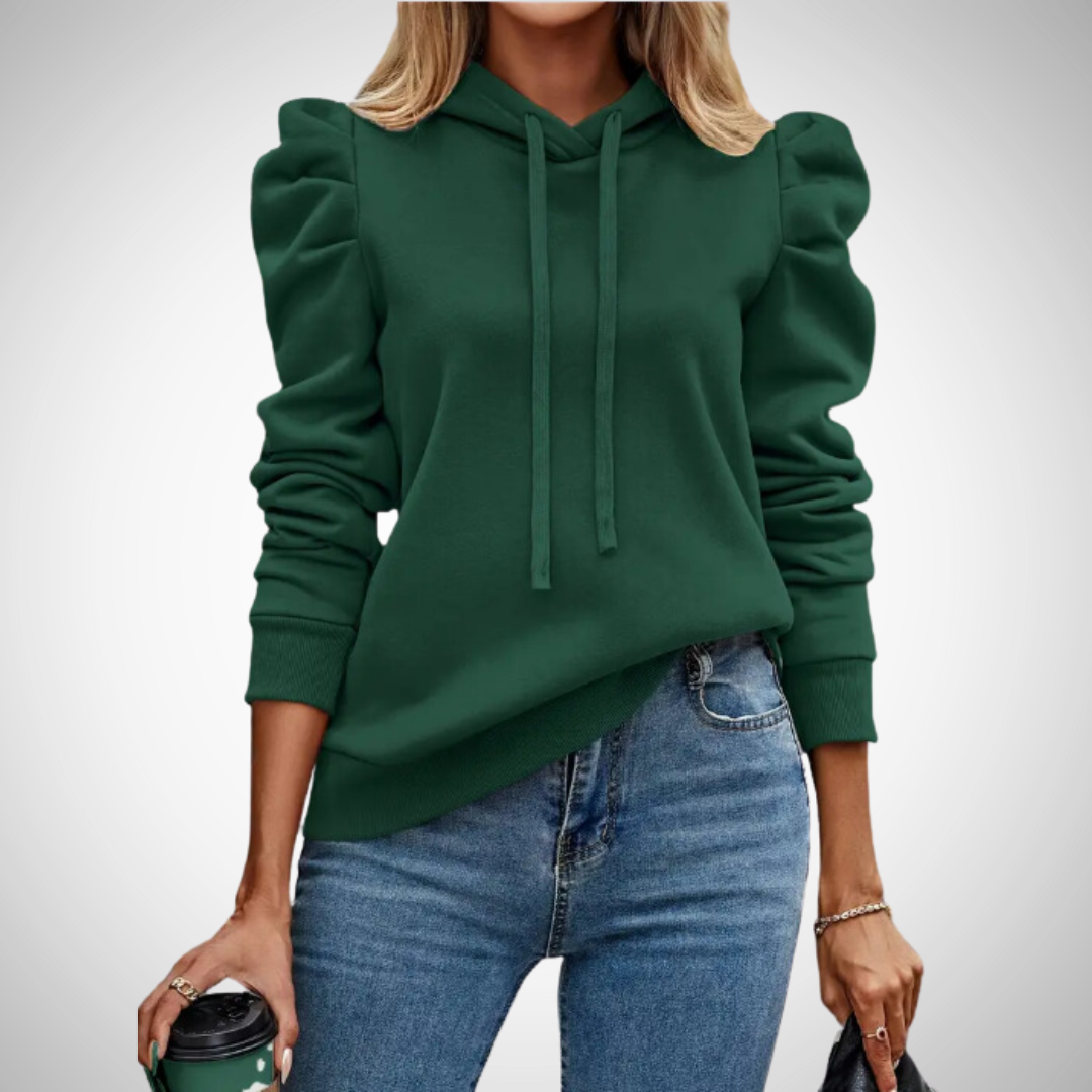 Johanna Puff Sleeve Cotton Hoodie for Women