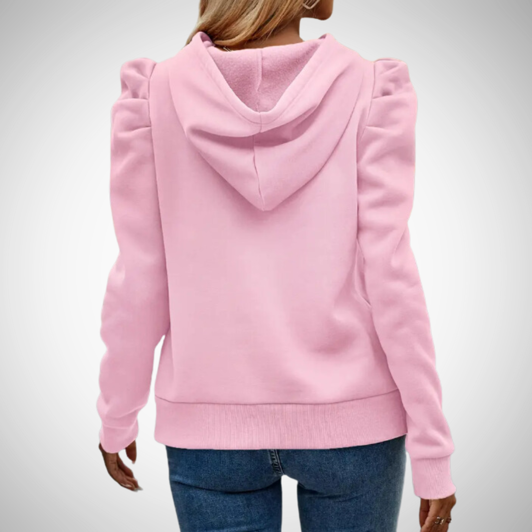 Johanna Puff Sleeve Cotton Hoodie for Women