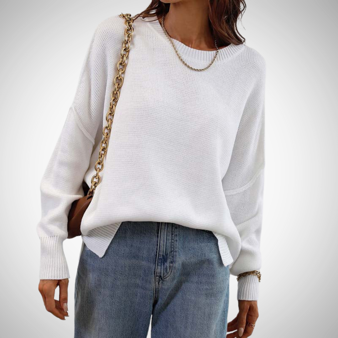 Clara Solid Knit Sweater for Women