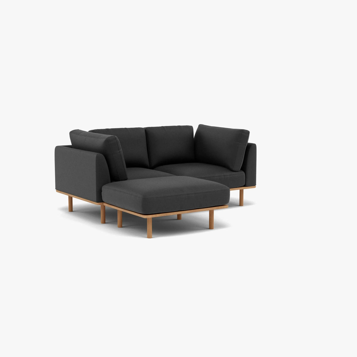 Anika Modular Sofa, coal grey, full length side view