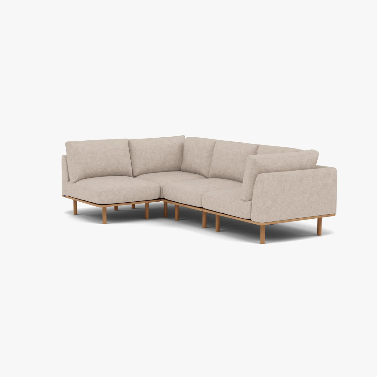 Anika Modular Sofa, ivory beige, full length side view